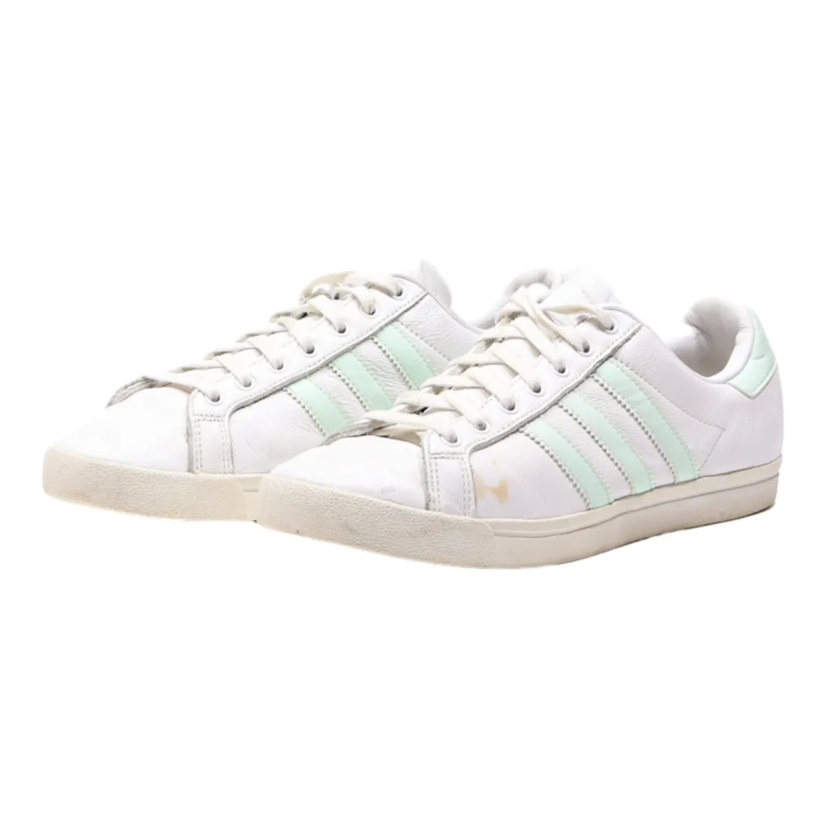 ADIDAS Coast Star Low Top Trainers White Leather Womens UK 6.5
