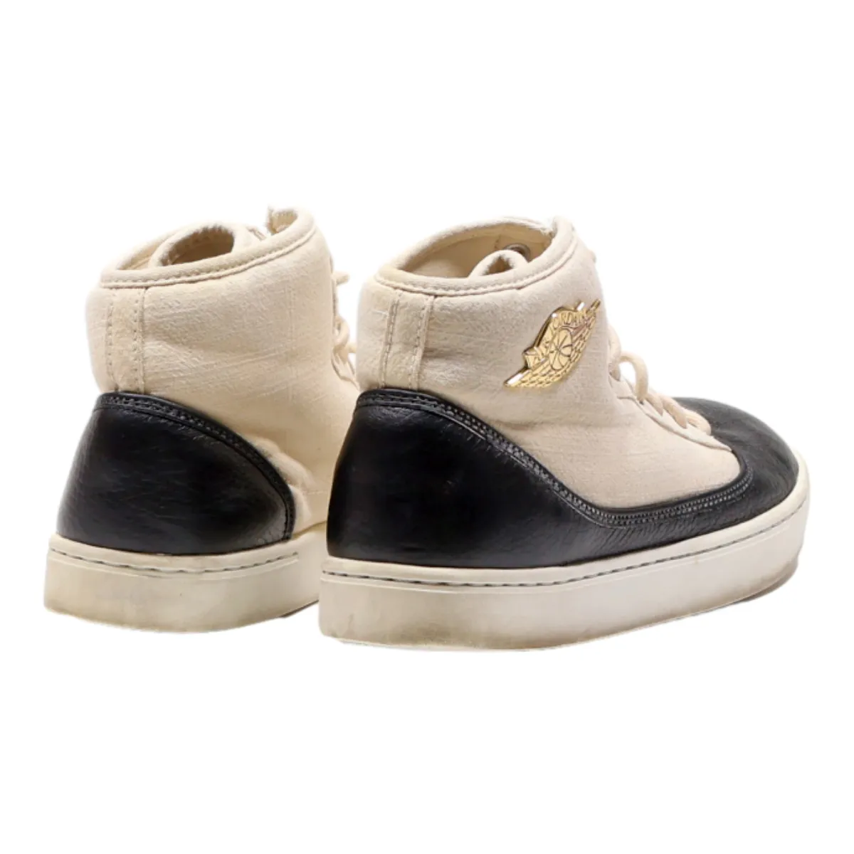AIR JORDAN High Top Trainers Cream Synthetic Girls UK 6.5