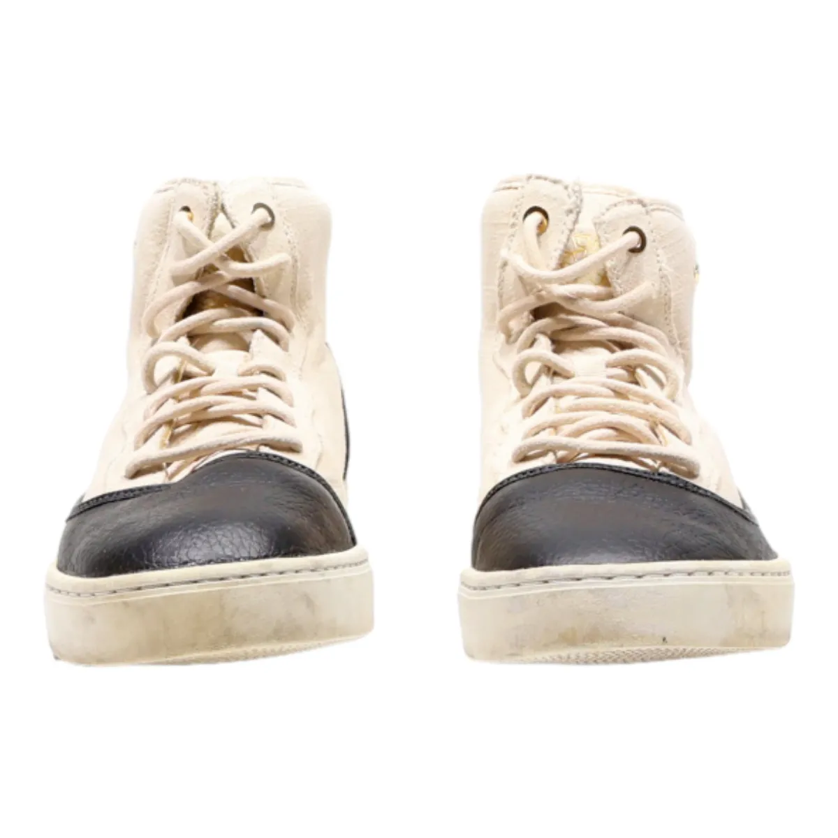 AIR JORDAN High Top Trainers Cream Synthetic Girls UK 6.5