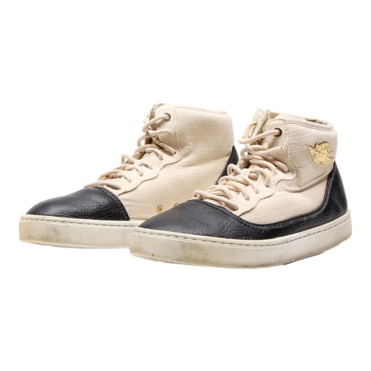 AIR JORDAN High Top Trainers Cream Synthetic Girls UK 6.5