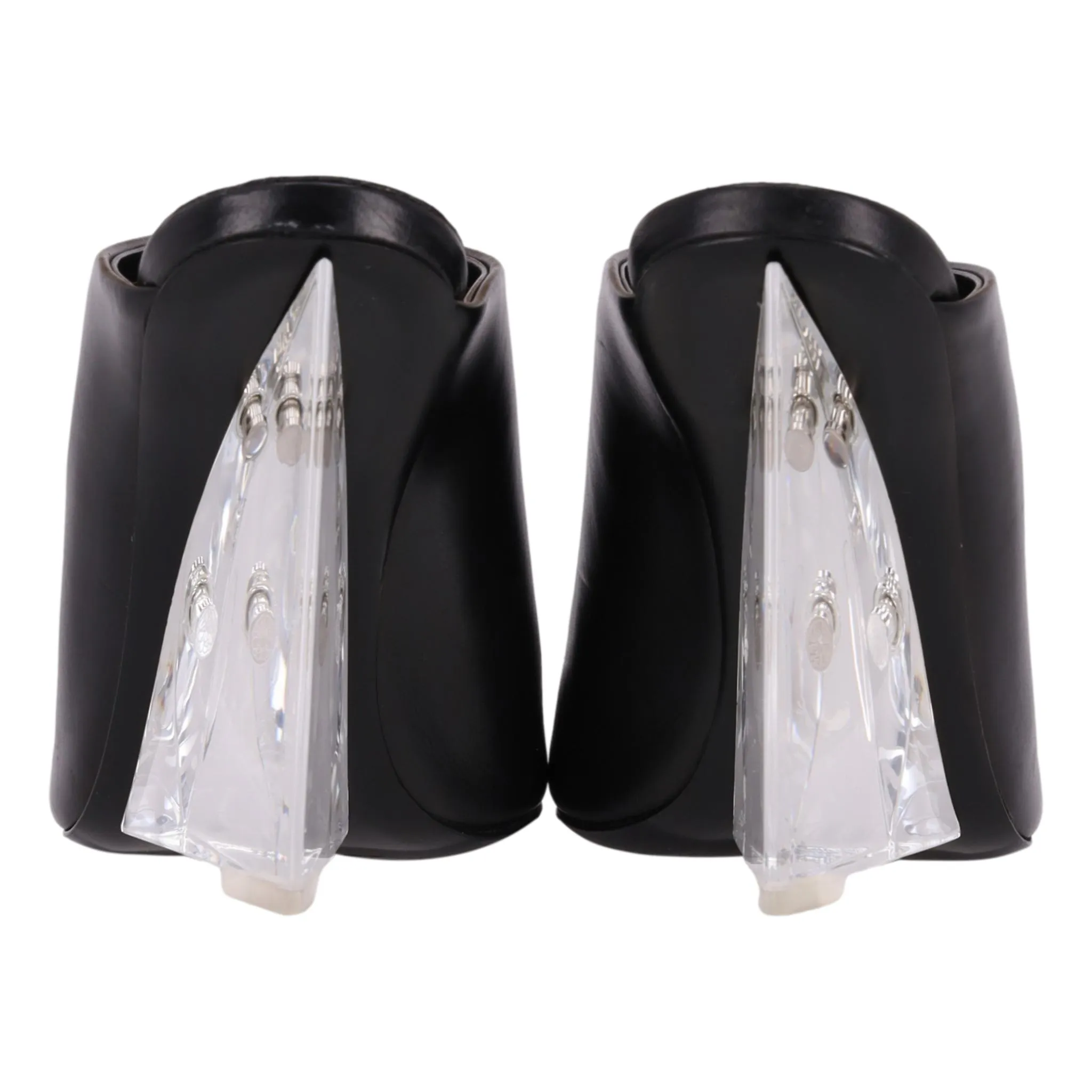 Alexander McQueen Leather Mules With Clear Geometric Heel. Size 40