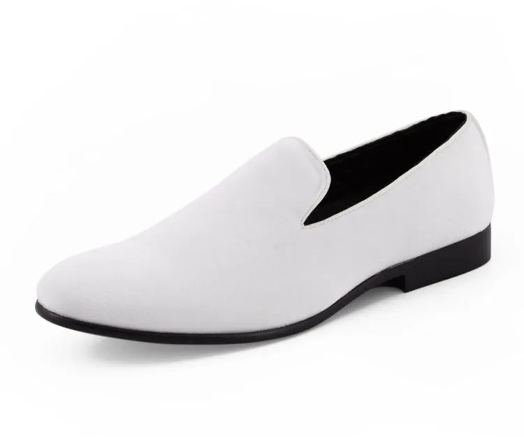 Aries Velvet Elegance Loafers Men’s White Vegan Velvet