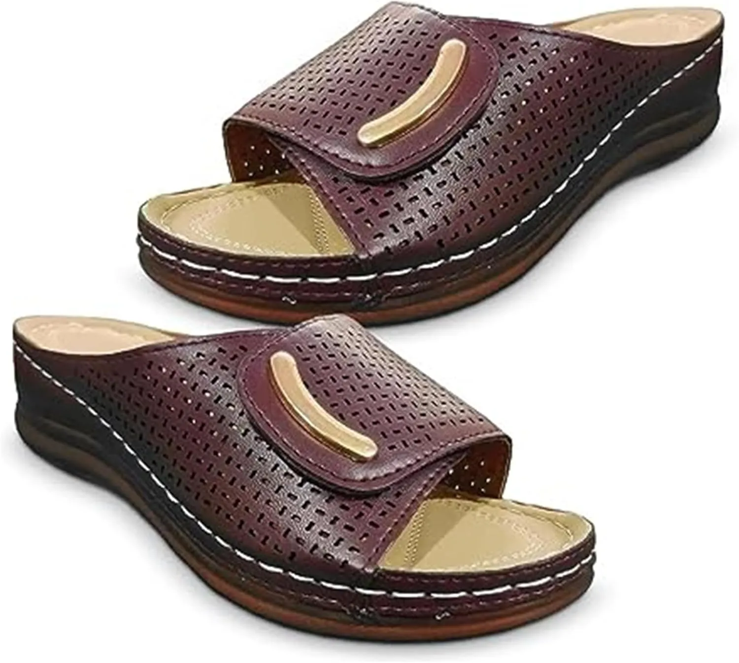 BBPM Sandals for Women Casual Summer Peep Toe Hollow Out Orthopedic Slippers Summer Peep Toe Sandals for Women Casual Open Toe Arch Support Shoes