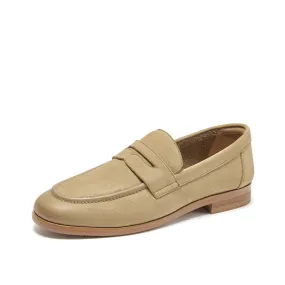 BeauToday Women's Handmade Nubuck Calfskin Penny Loafers for Summer Walking and Driving