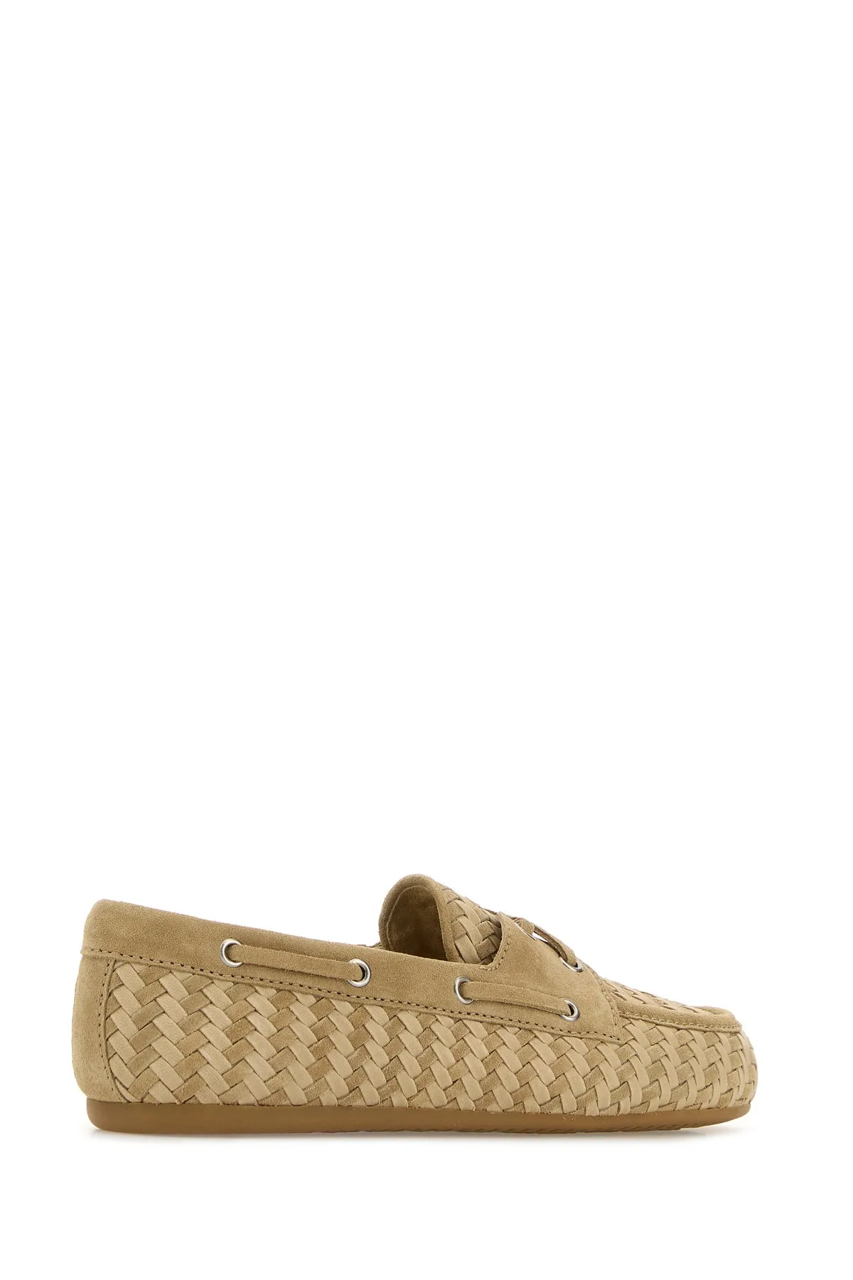 Beige suede loafers