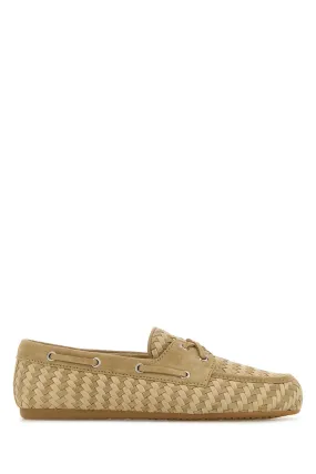 Beige suede loafers