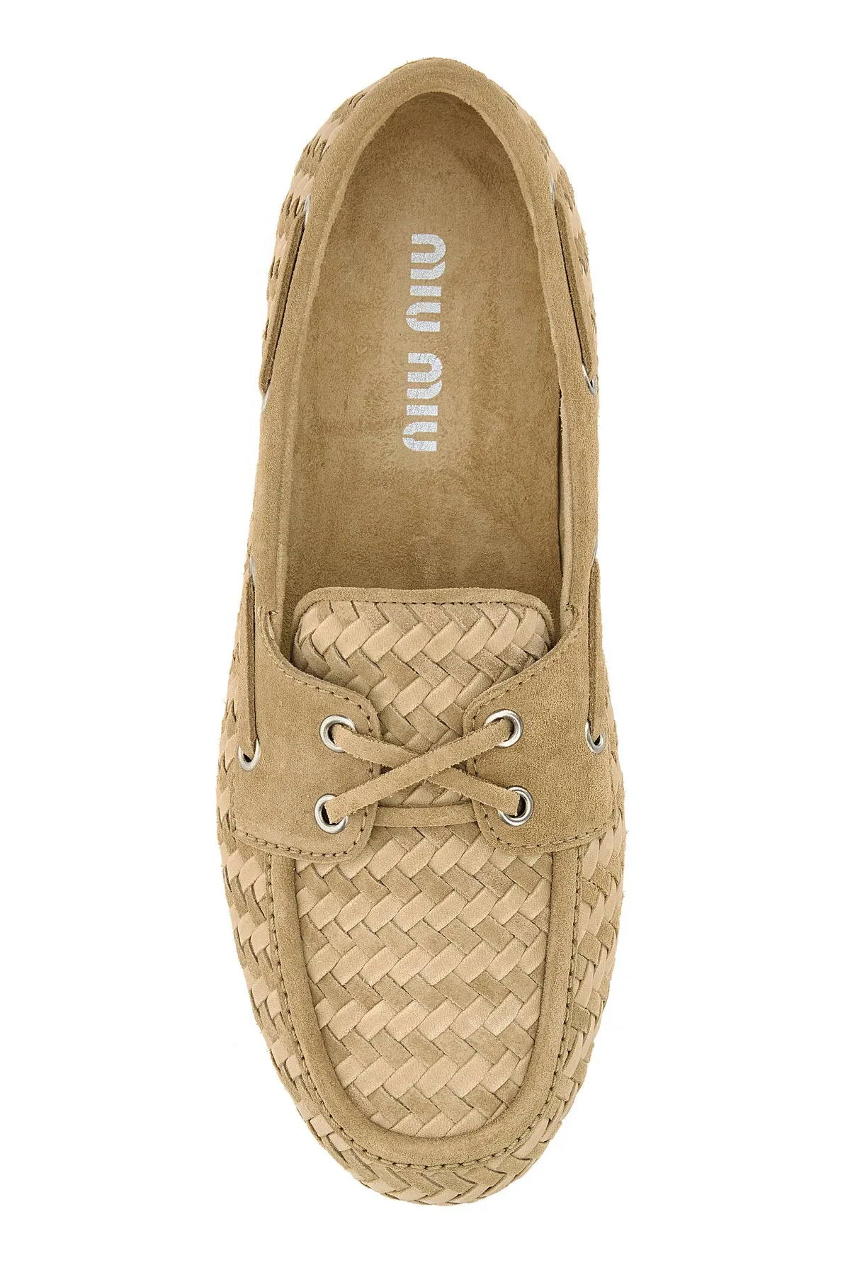 Beige suede loafers