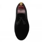 Black Tassel Velvet Loafers
