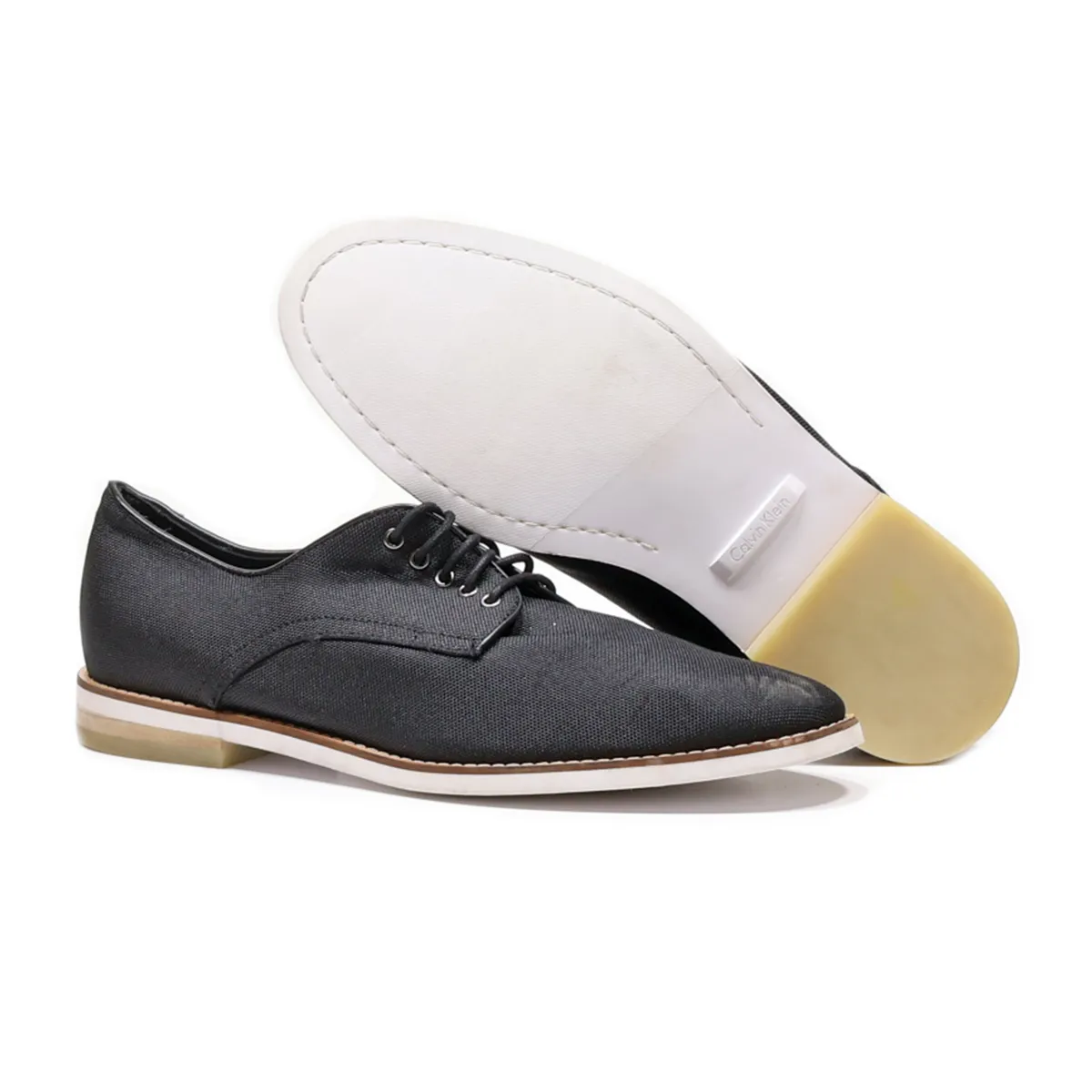 CALVIN KLEIN Low Top Trainers Black Synthetic Mens UK 10.5