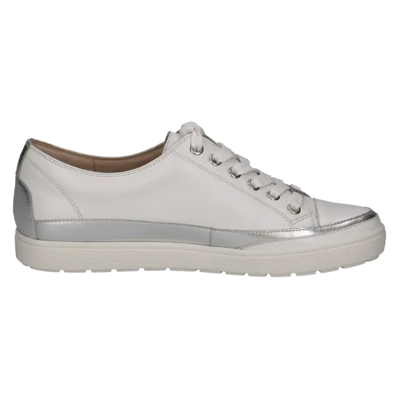 Caprice G fitting M Ladies White/Silver Trainers Leather 23654 42 133