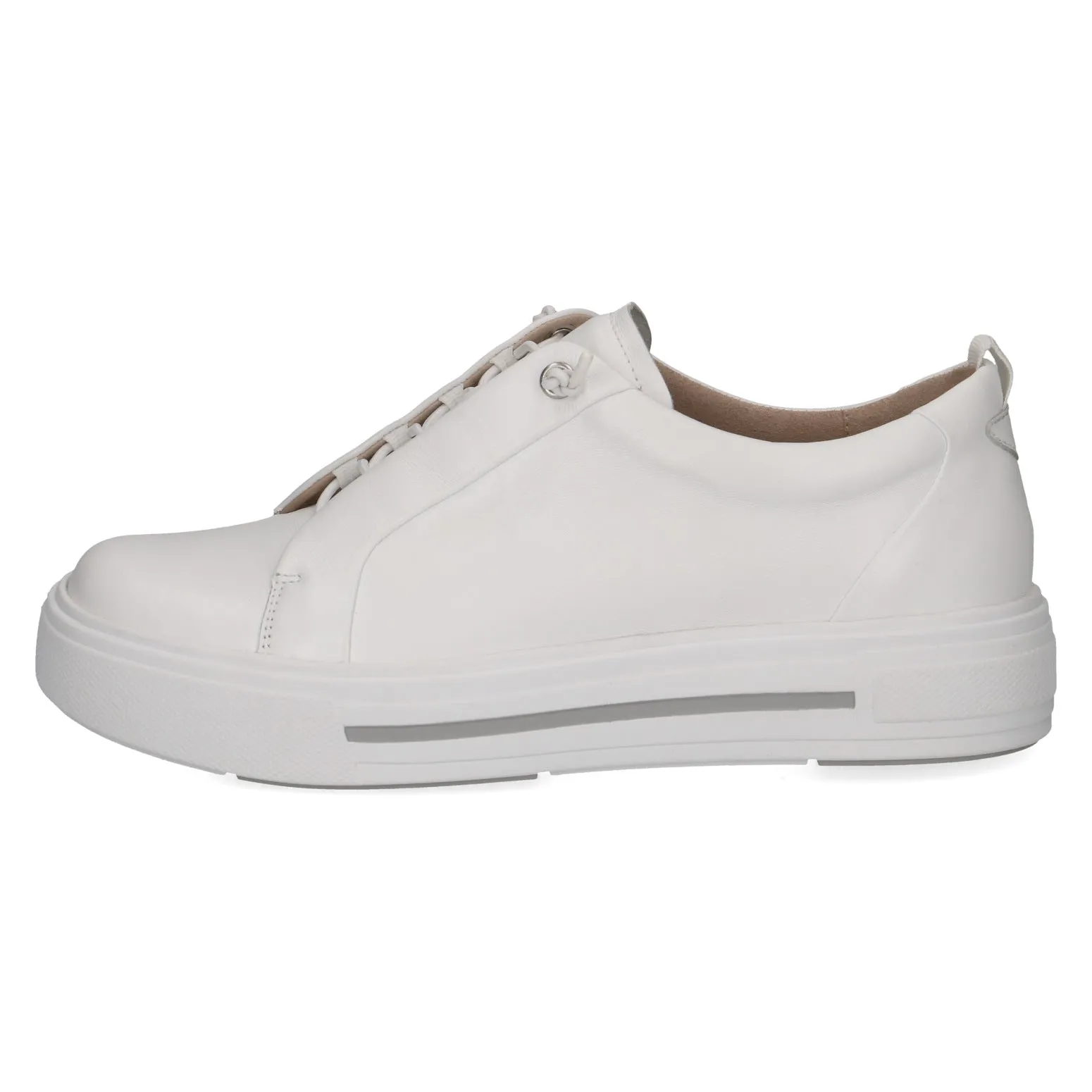 Caprice G fitting M Ladies White/Silver Trainers Leather 23654 42 133