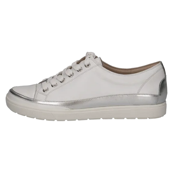 Caprice G fitting M Ladies White/Silver Trainers Leather 23654 42 133