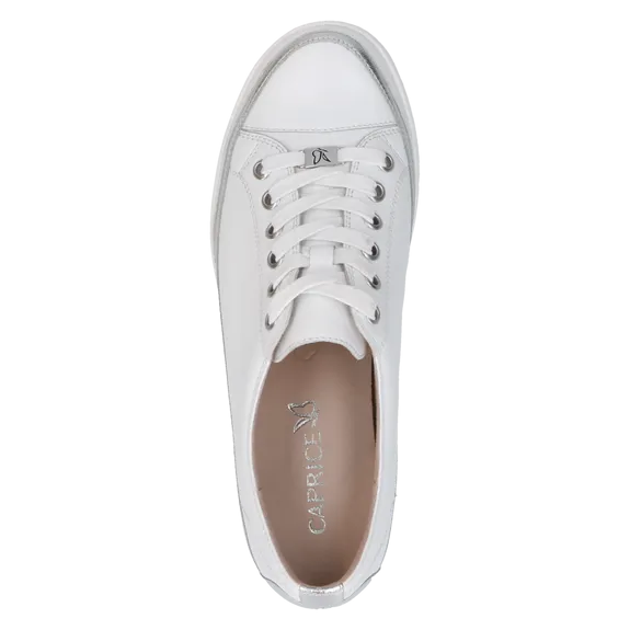Caprice G fitting M Ladies White/Silver Trainers Leather 23654 42 133