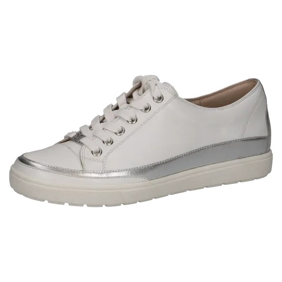 Caprice G fitting M Ladies White/Silver Trainers Leather 23654 42 133