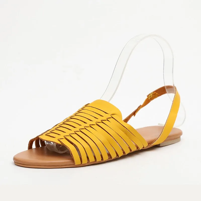 Casual Weave Hollow Flat Slingback Sandal