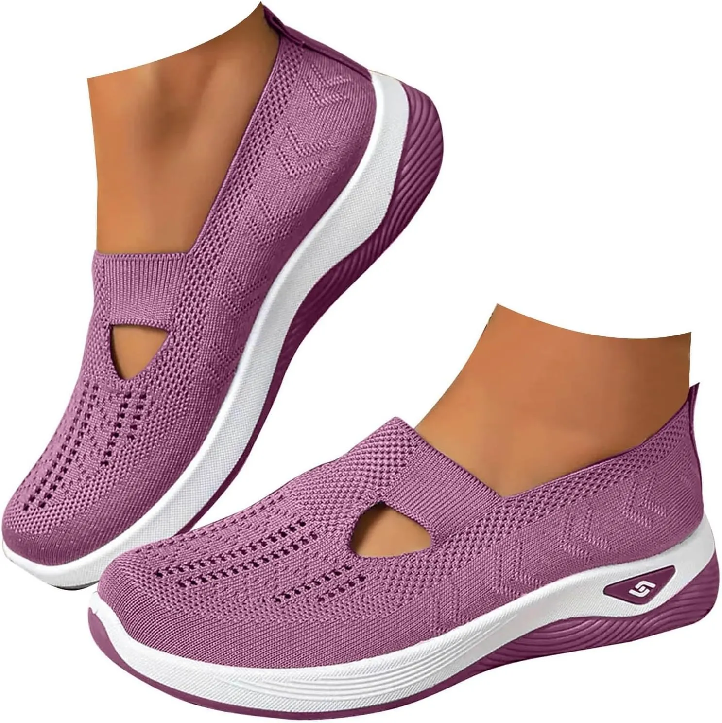Cathalem Orthopedic Shoes for Women Slip on Sneakers Shoes Women's Woven Orthopedic Breathable Soft Sole Shoes
