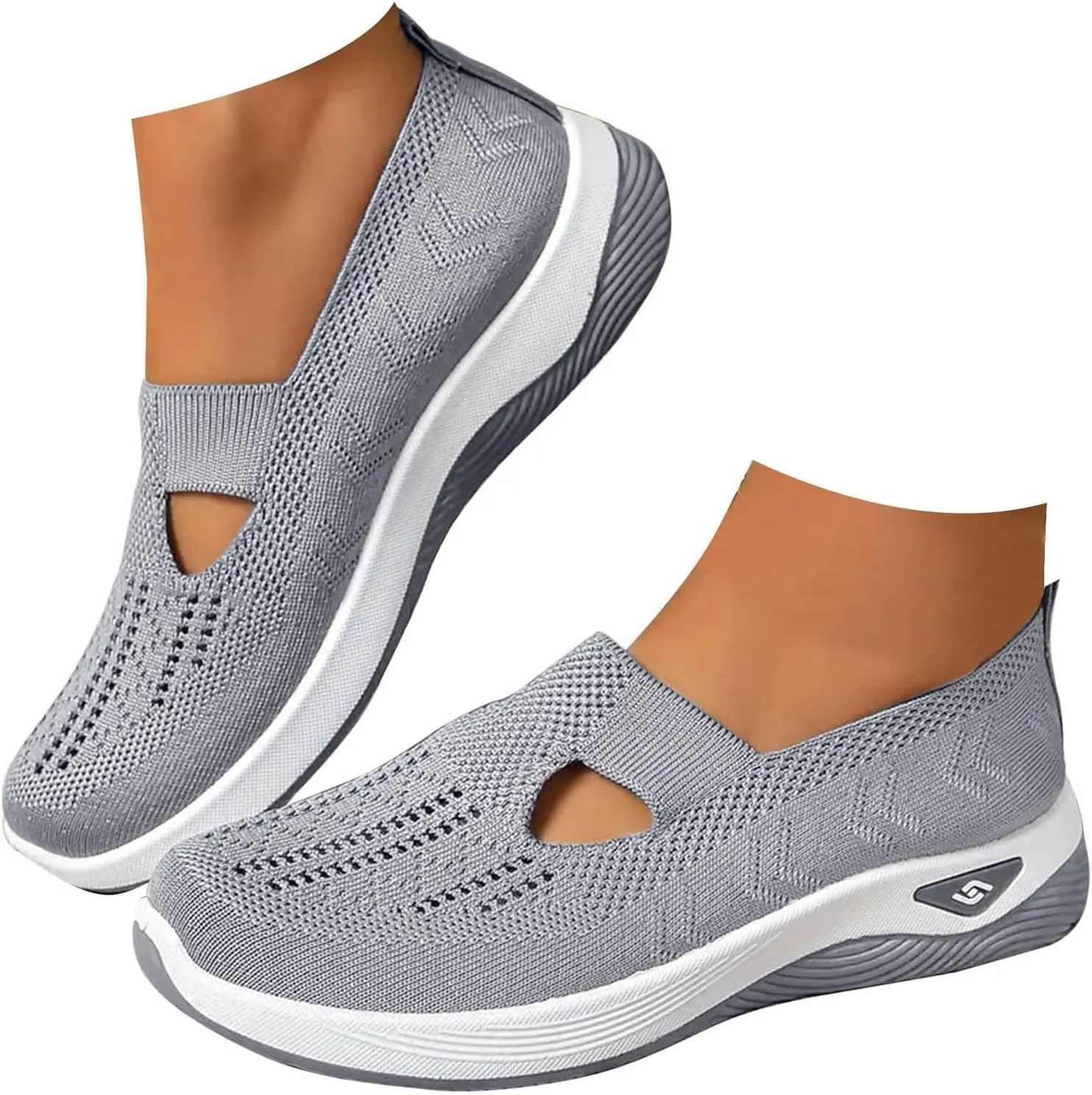 Cathalem Orthopedic Shoes for Women Slip on Sneakers Shoes Women's Woven Orthopedic Breathable Soft Sole Shoes