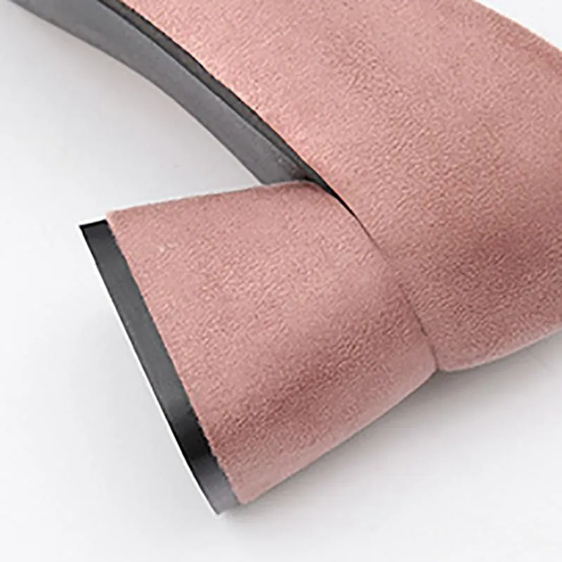 Chunky Heel Square Toe Buckle Date Heels