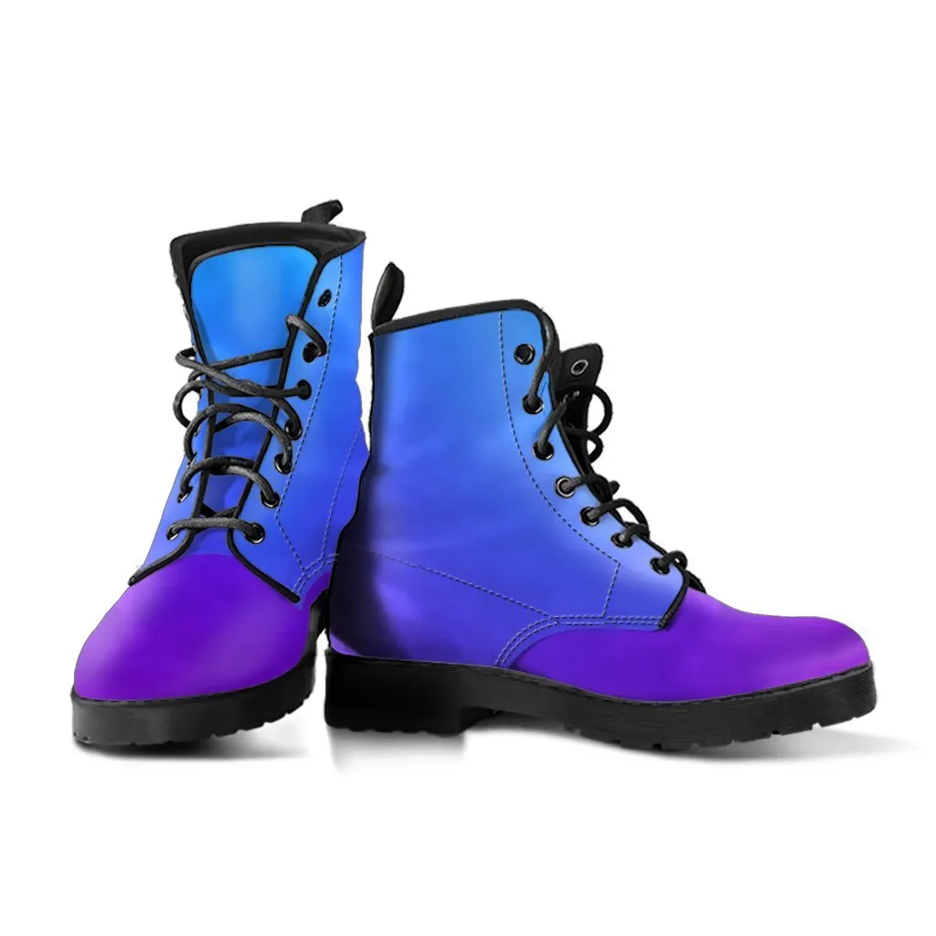 Combat Boots - Purple Ombre | Boho Shoes, Handmade Lace Up Boots, Vegan Leather Lace Up Boots Women, Purple Boots for Women