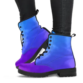 Combat Boots - Purple Ombre | Boho Shoes, Handmade Lace Up Boots, Vegan Leather Lace Up Boots Women, Purple Boots for Women