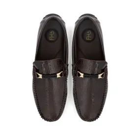 Crocodile Embossed Twisted rope Moccasins