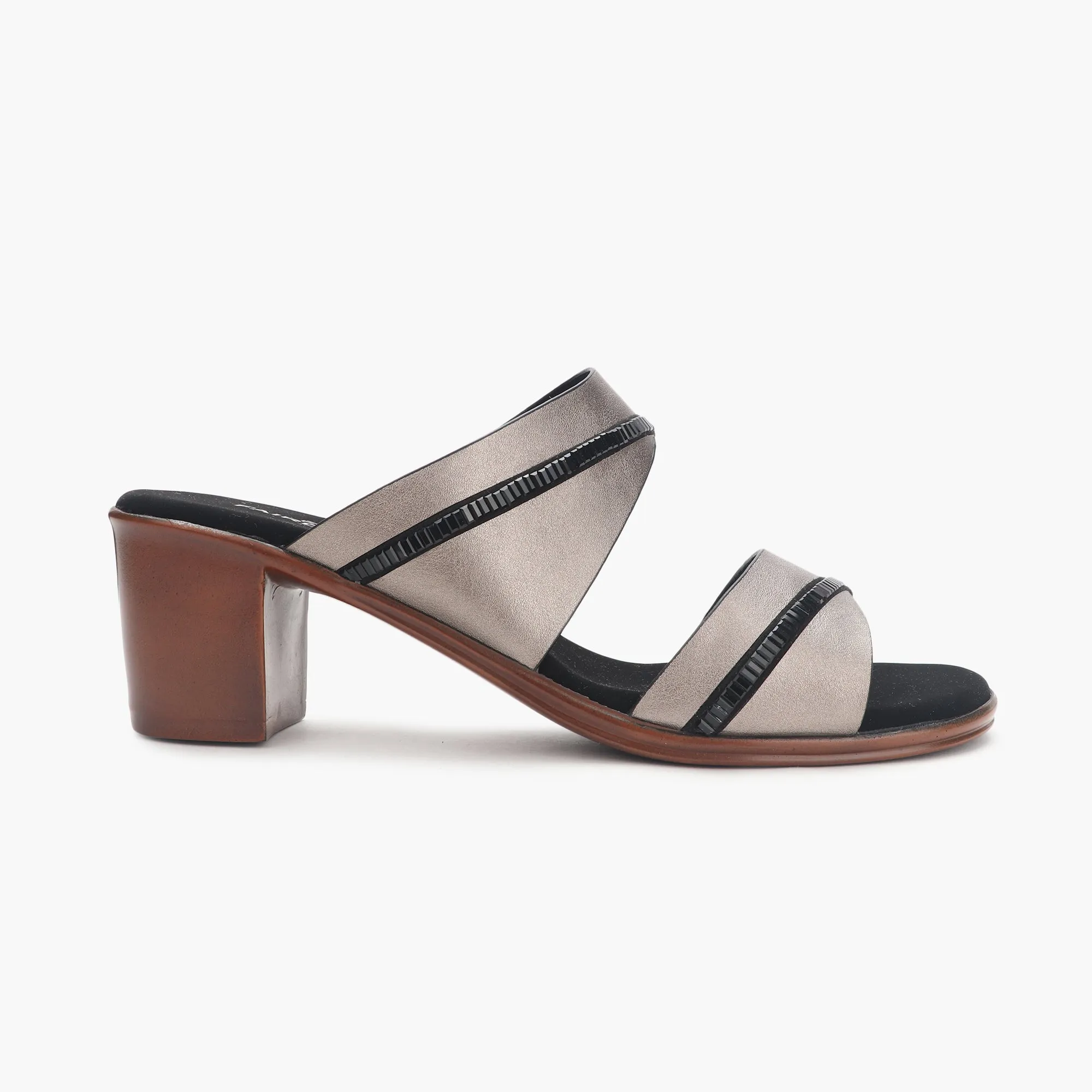 Double Strap Block Heel Sandals