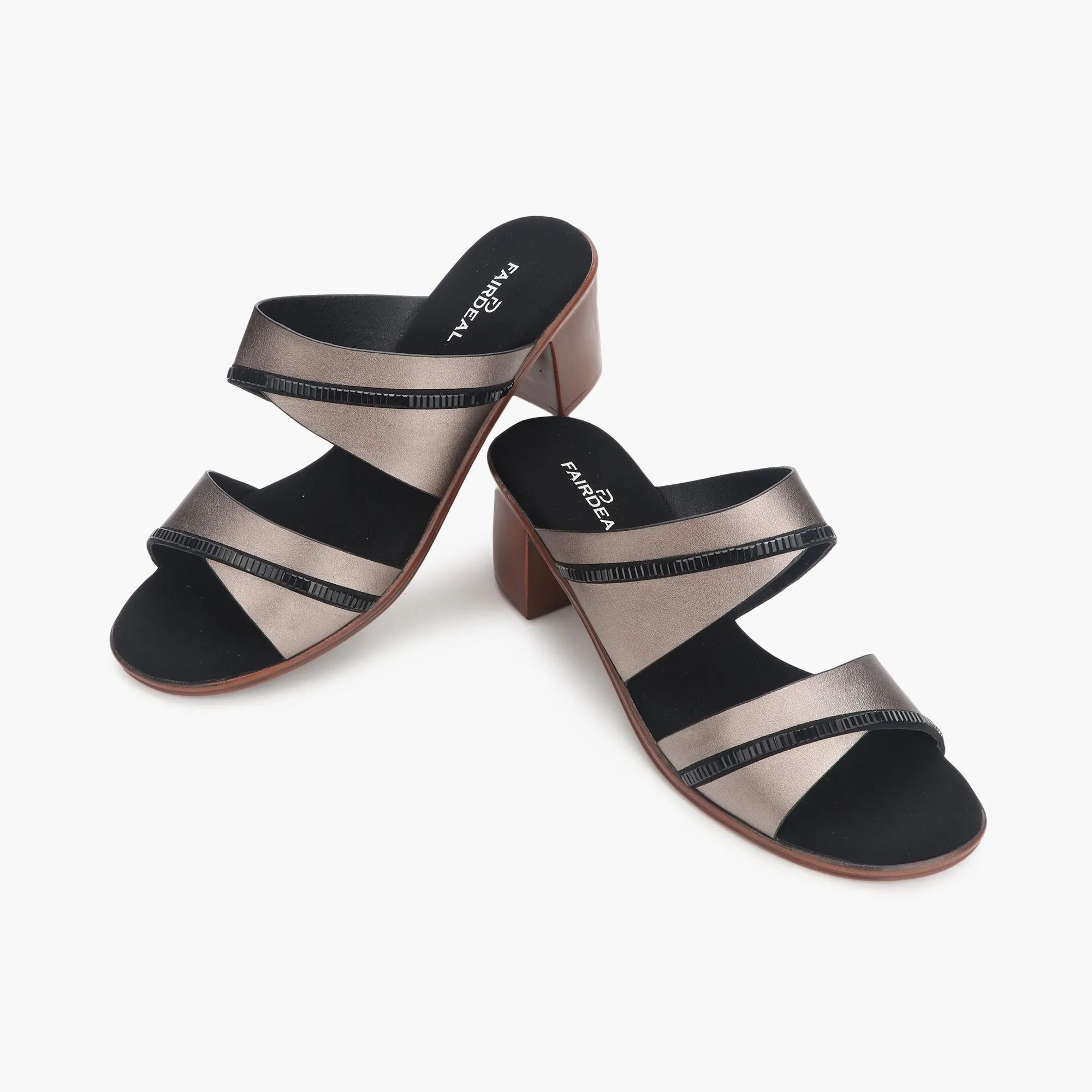 Double Strap Block Heel Sandals