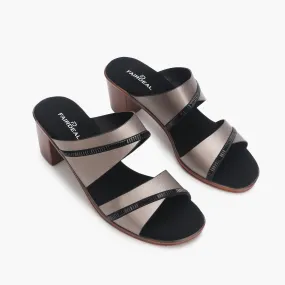 Double Strap Block Heel Sandals