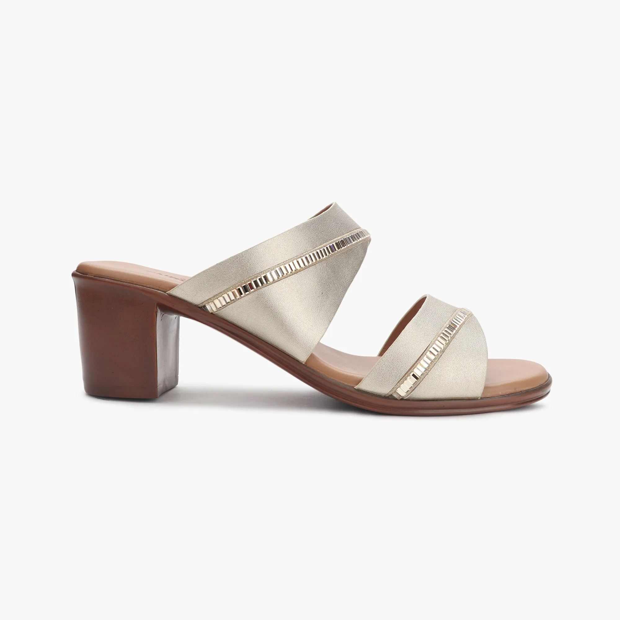 Double Strap Block Heel Sandals