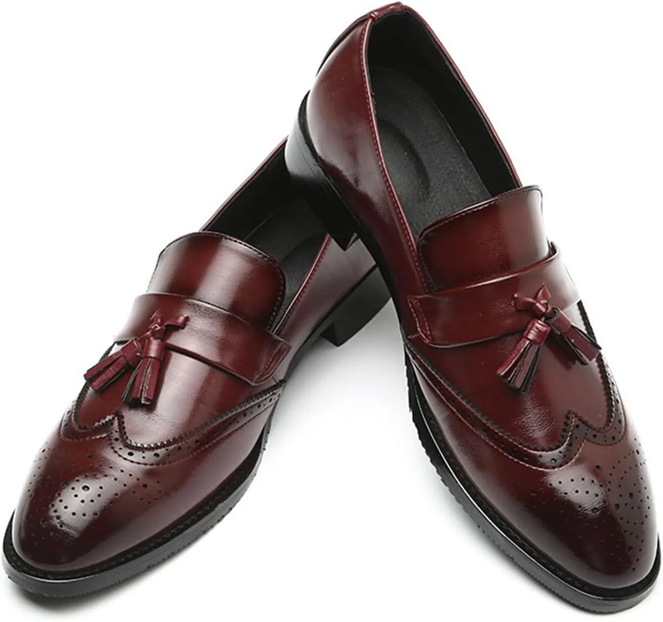 Dress Shoes for Men Leather Formal Business Oxford Derby Shoes Brogue Wingtip Retro Dress Shoes for Men