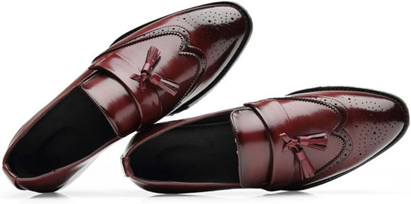 Dress Shoes for Men Leather Formal Business Oxford Derby Shoes Brogue Wingtip Retro Dress Shoes for Men