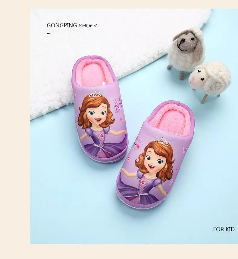 DS Princess Sofia Print Warm light Purple Winter Slipper 8321