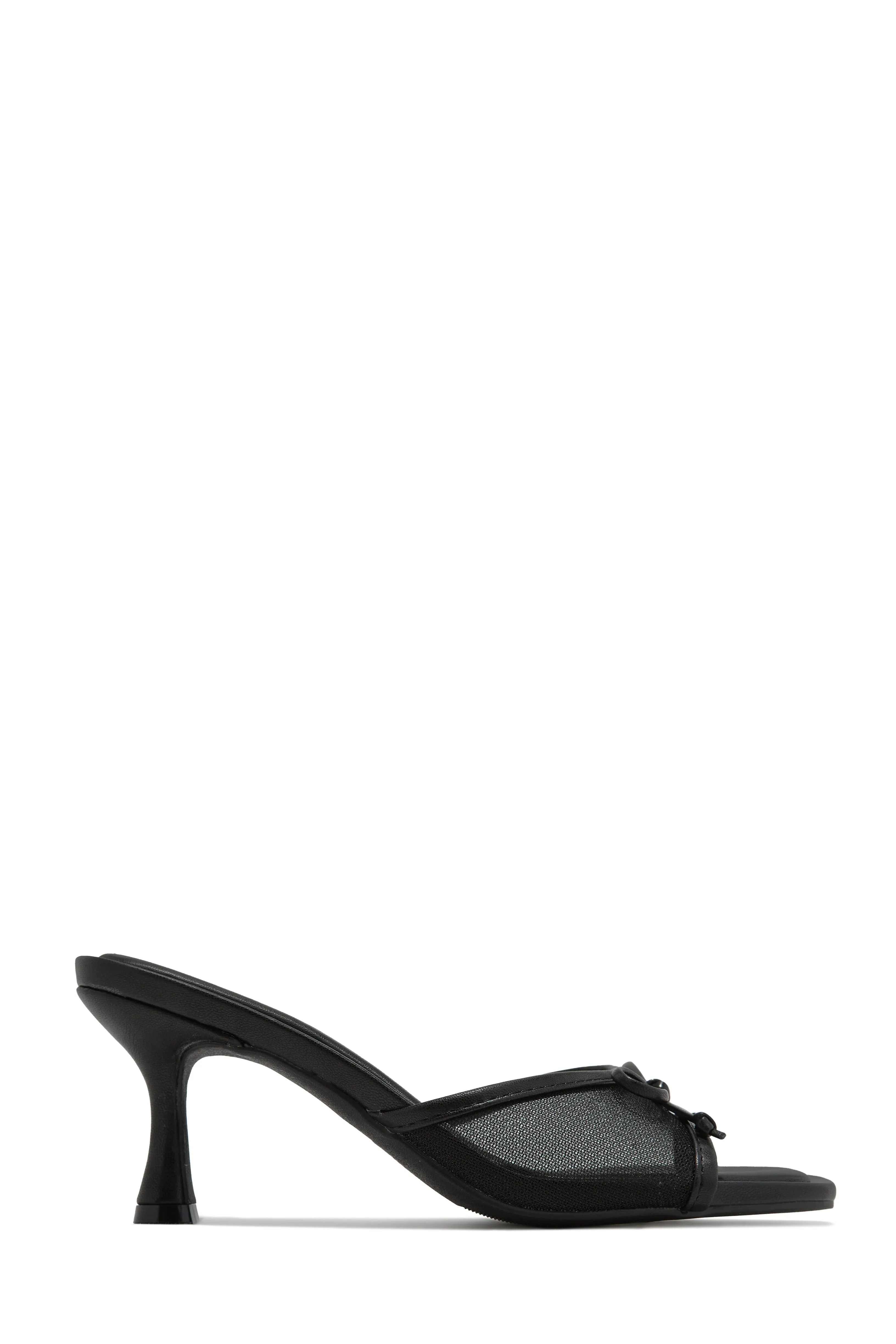 Eliza Mid Heel Mules - Black