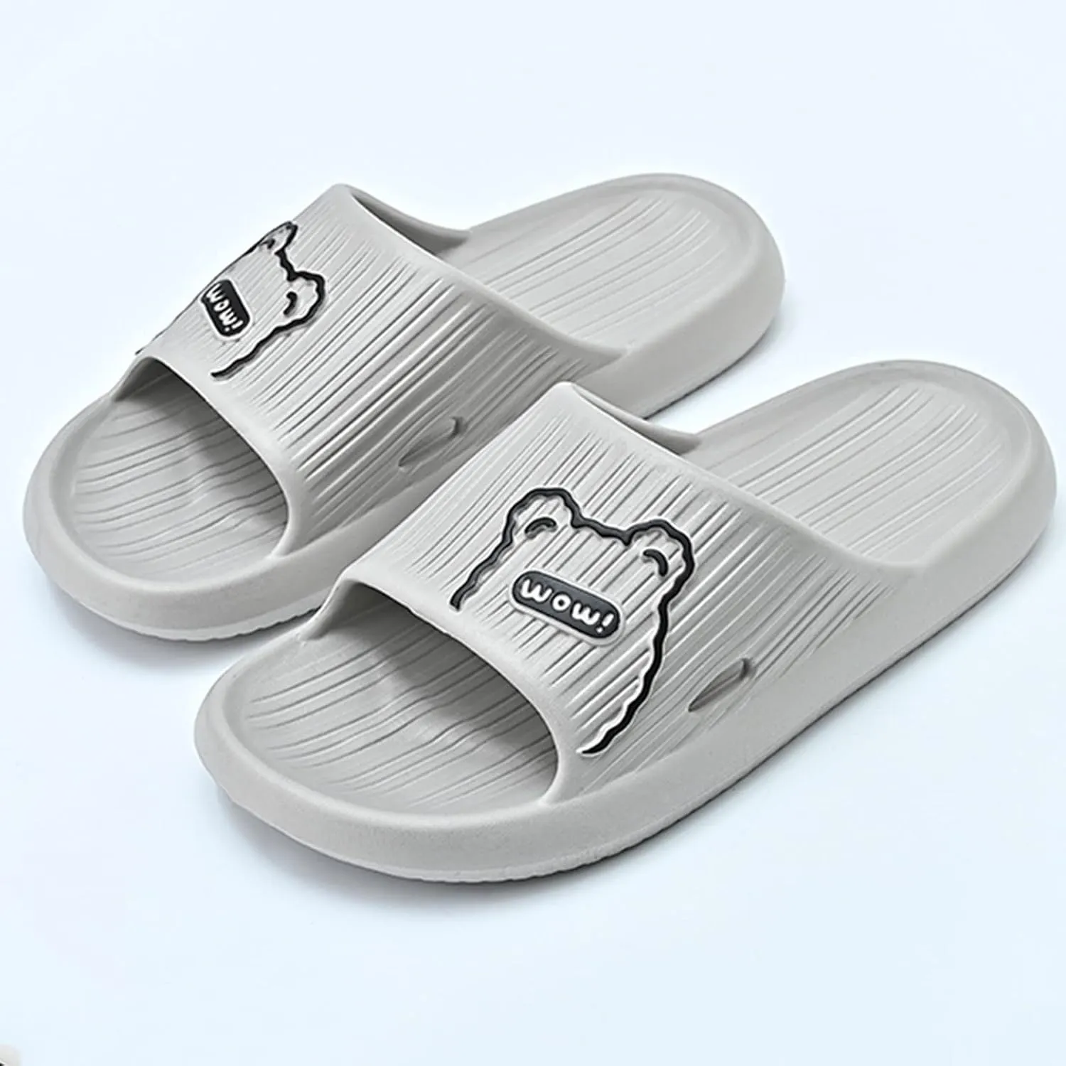 Fashion All Seasons Men Slippers Flat Bottom Non Slip Light Solid Color Simple and Comfortable Leather Slippers Men