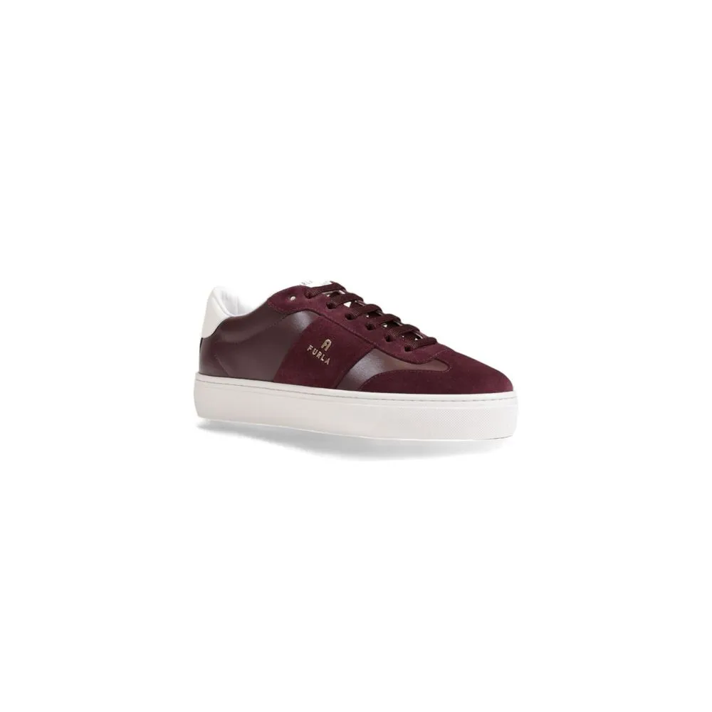 Furla Bordeaux Leather Sneakers