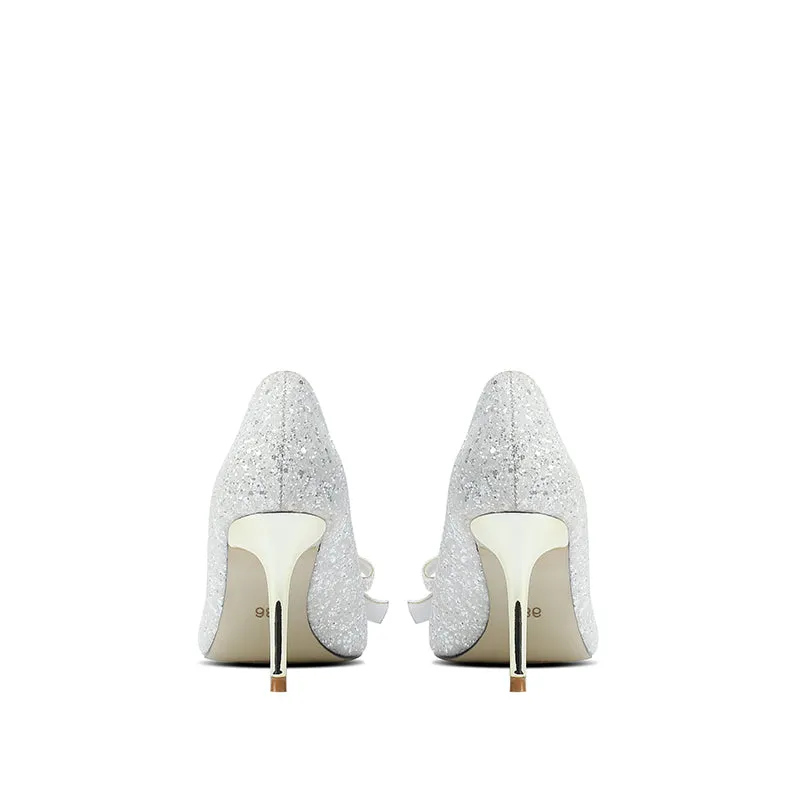 High Heels wedding party ladies Pumps Pointed Toe  Shiny Shoes