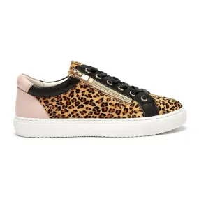 Hoxton - Leopard Trainers with Zip and Black Trim