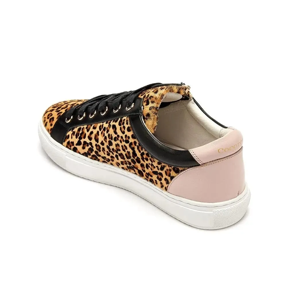 Hoxton - Leopard Trainers with Zip and Black Trim