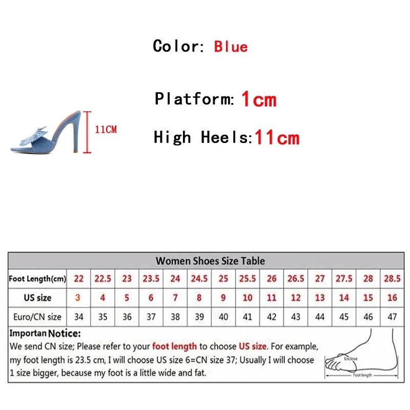 Large butterfly detail Thin High Heel mules