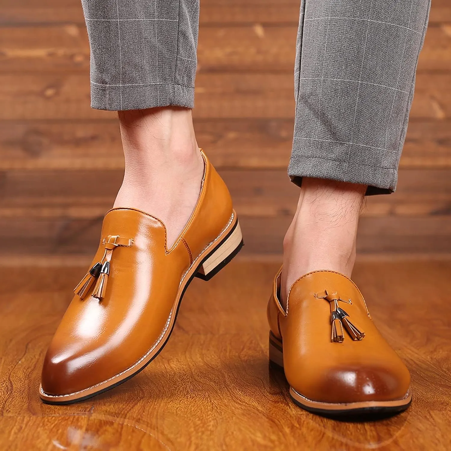 Leather Shoes for Men Comfort Soft Fashion Dress Sneakers Loafers Working Driving Walking Dress Sneakers Shoe