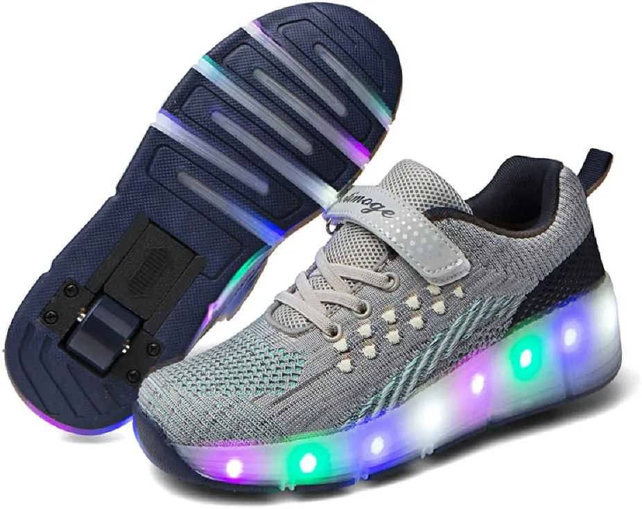LED Light Up Roller Skates for Kids - Boys & Girls Shoes with Wheels - Colorful Light Shoes