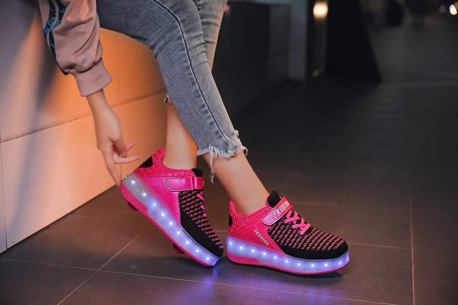LED Light Up Roller Skates for Kids - Boys & Girls Shoes with Wheels - Colorful Light Shoes