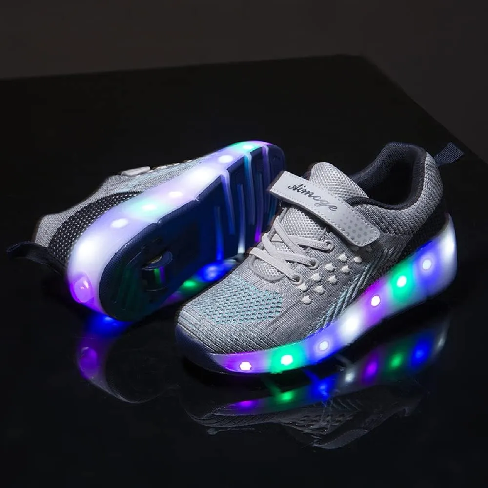 LED Light Up Roller Skates for Kids - Boys & Girls Shoes with Wheels - Colorful Light Shoes