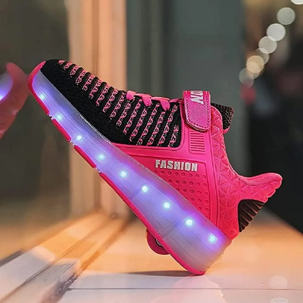 LED Light Up Roller Skates for Kids - Boys & Girls Shoes with Wheels - Colorful Light Shoes