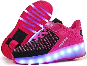 LED Light Up Roller Skates for Kids - Boys & Girls Shoes with Wheels - Colorful Light Shoes