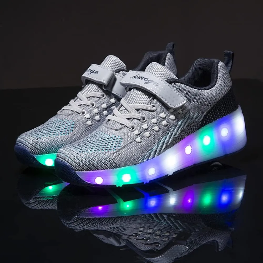 LED Light Up Roller Skates for Kids - Boys & Girls Shoes with Wheels - Colorful Light Shoes