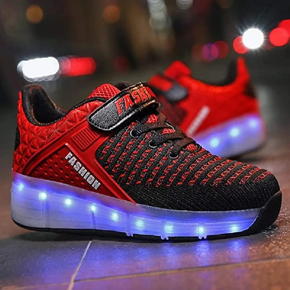 LED Light Up Roller Skates for Kids - Boys & Girls Shoes with Wheels - Colorful Light Shoes