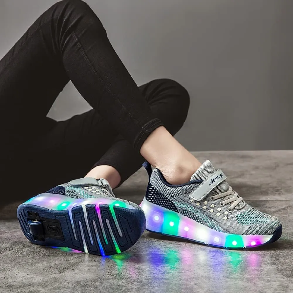 LED Light Up Roller Skates for Kids - Boys & Girls Shoes with Wheels - Colorful Light Shoes
