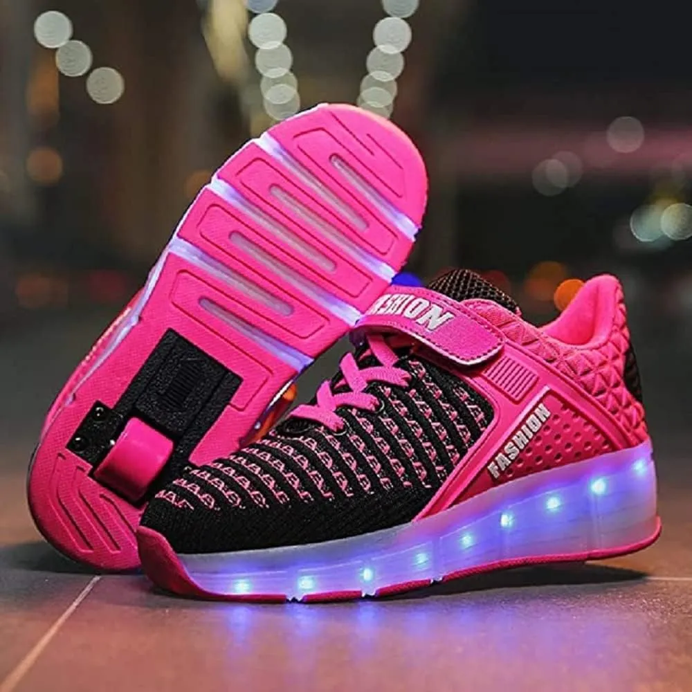 LED Light Up Roller Skates for Kids - Boys & Girls Shoes with Wheels - Colorful Light Shoes