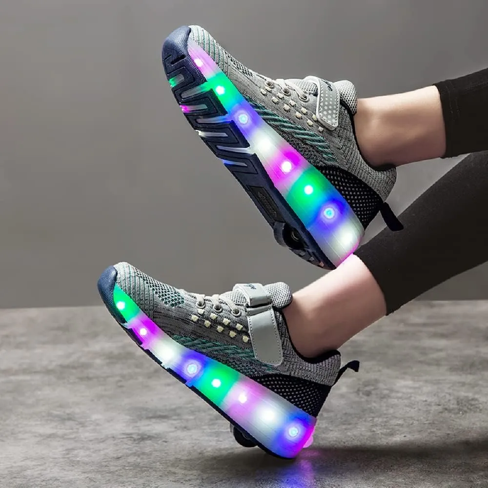 LED Light Up Roller Skates for Kids - Boys & Girls Shoes with Wheels - Colorful Light Shoes